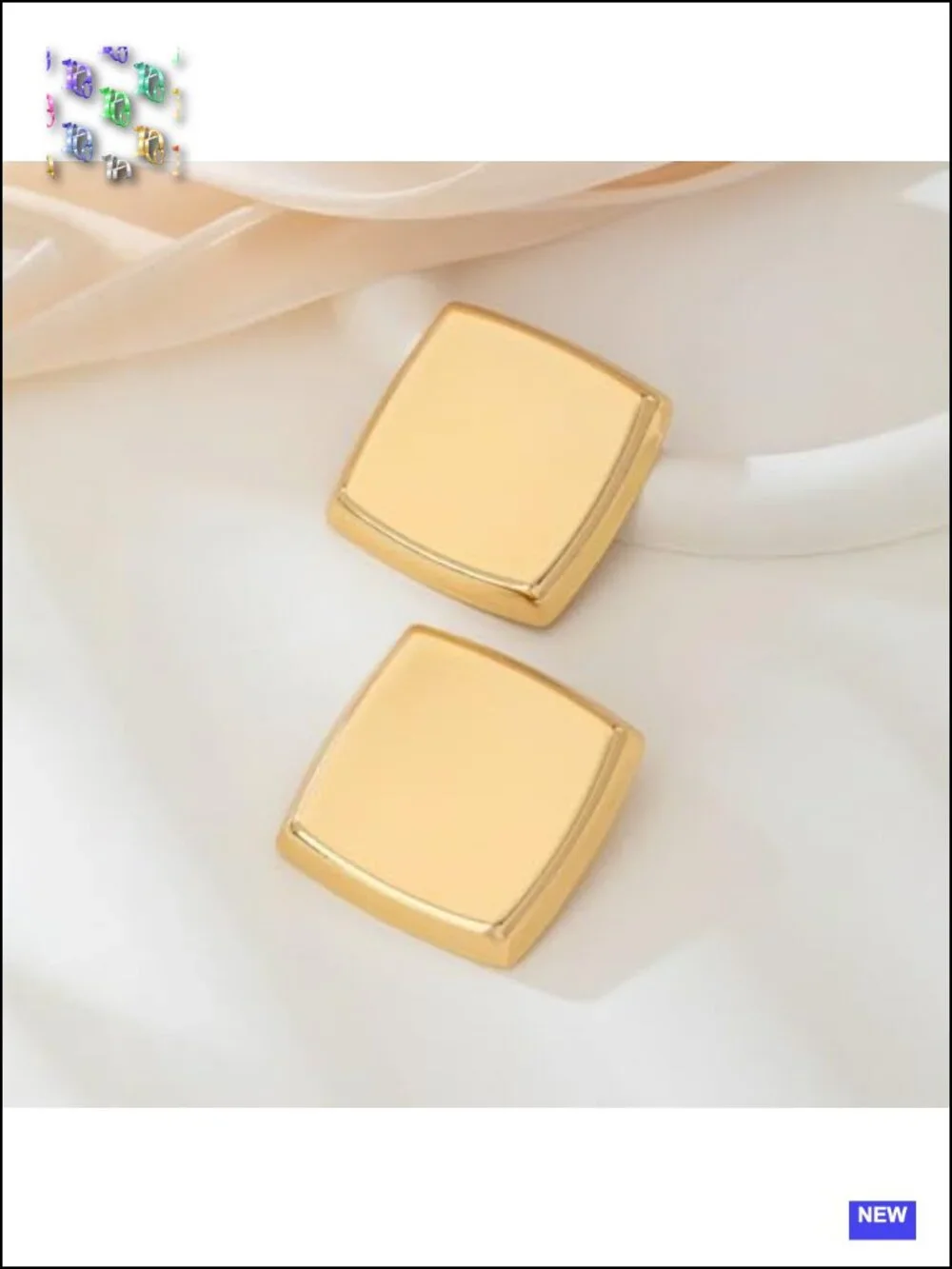 Chunky Geometric Statement Stud Earrings, Hypoallergenic Metal
